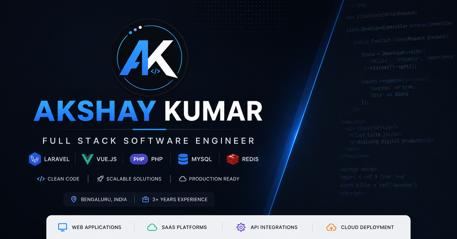 Akshay Kumar – Full Stack Software Engineer | Laravel, Vue.js & PHP